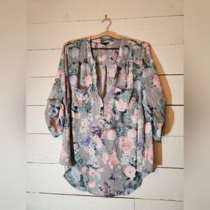 Torrid - Floral Long Sleeve Harper Blouse - Size 2